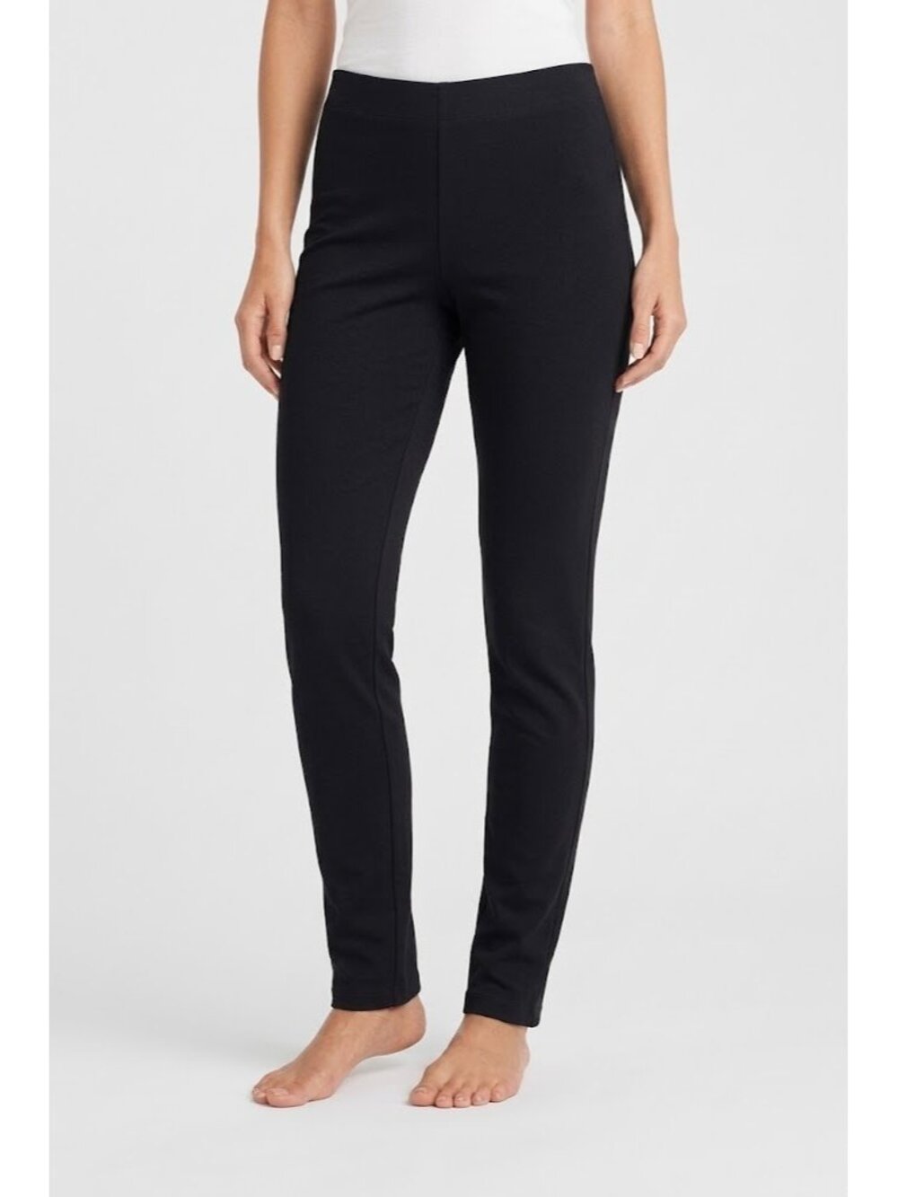NWT Eileen Fisher Skinny Pant in Black Heavyweight Rayon Knit Ponte Pull-on S